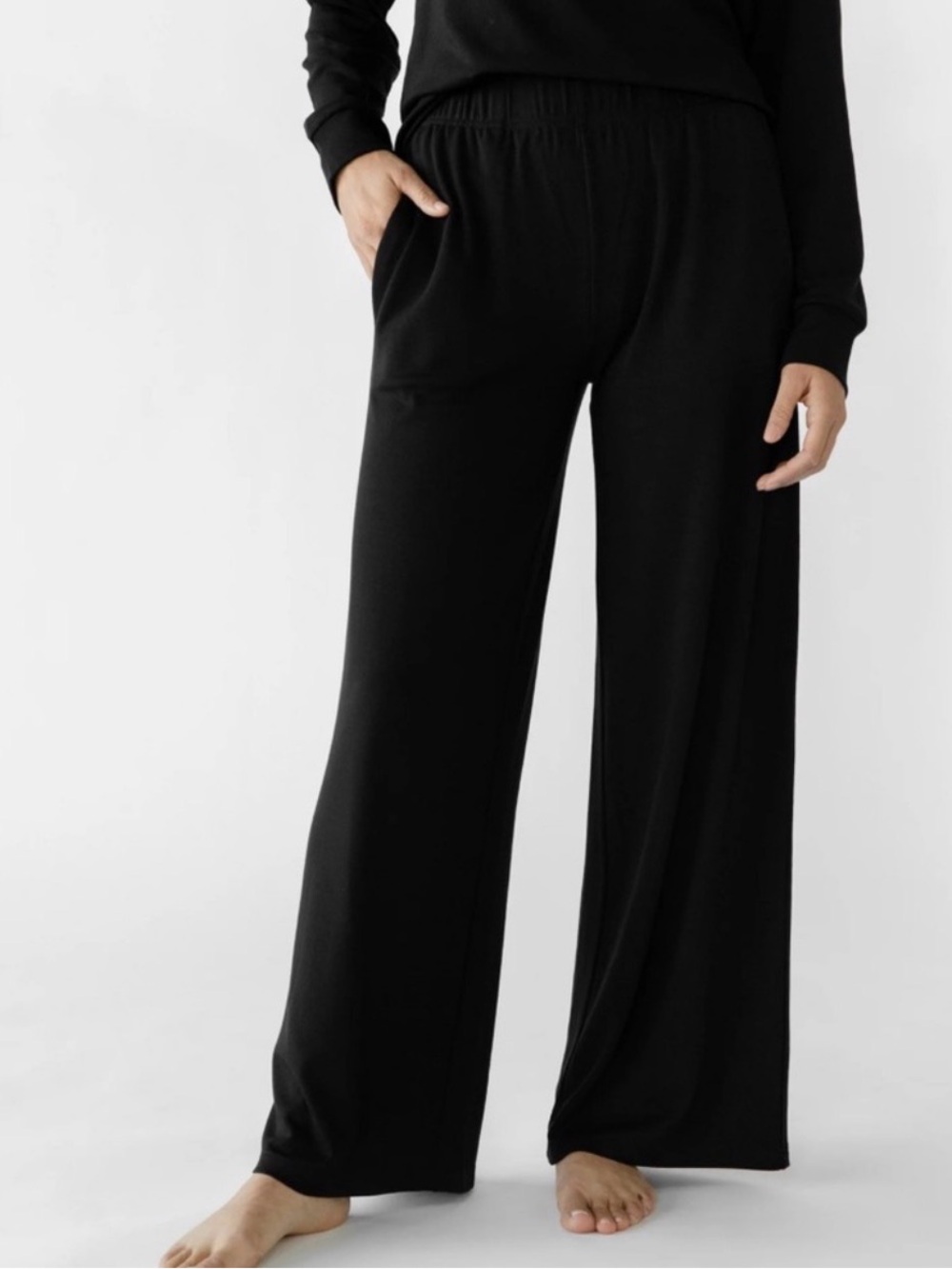 Cozy Earth Women’s Bamboo Ultra Soft Wide Leg Pull On Lounge Pants -Lagenlook